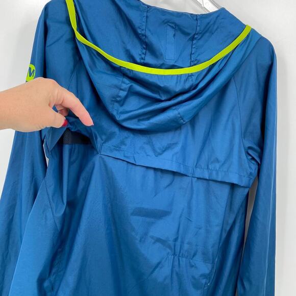 Merrell Windbreaker Jacket Womens Size S Teal Blue SelectDry Hooded Lightweight - Picture 11 of 14